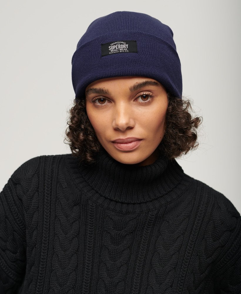 gorro de tricô clássico na cor azul patriota