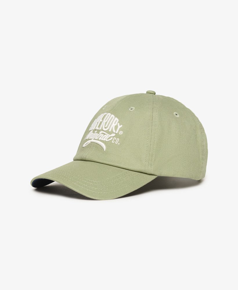 boné de beisebol com estampa na cor verde-marinho