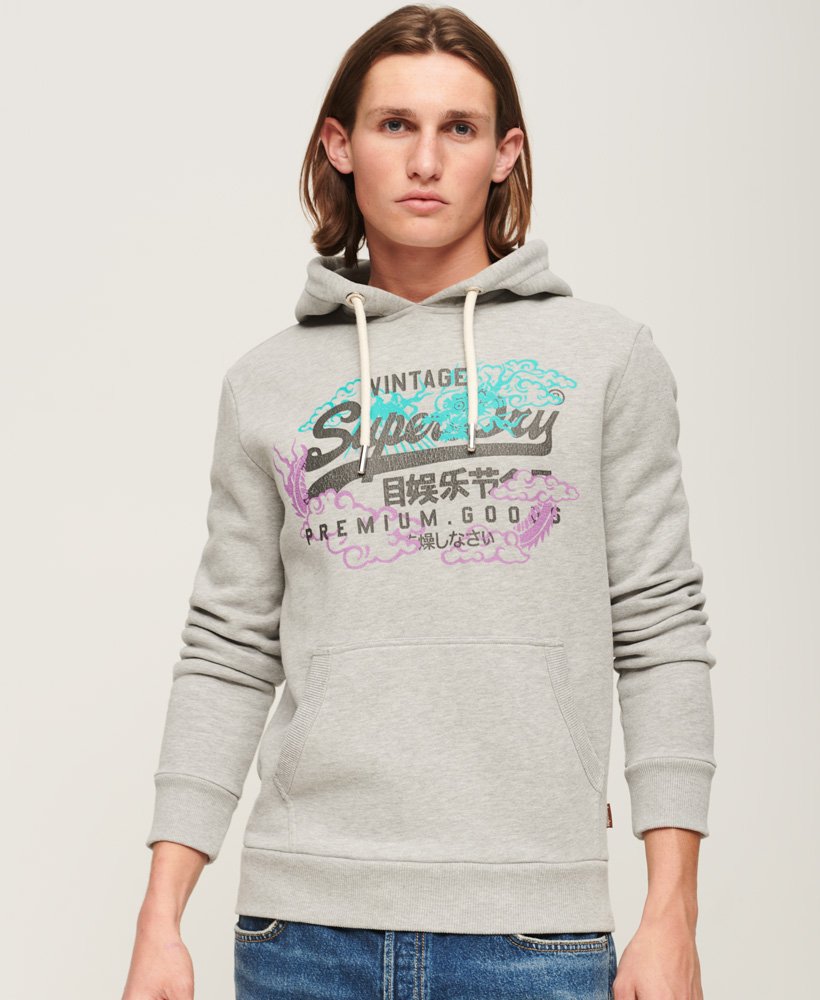 moletom com capuz vintage logo narrative na cor cinza mesclado