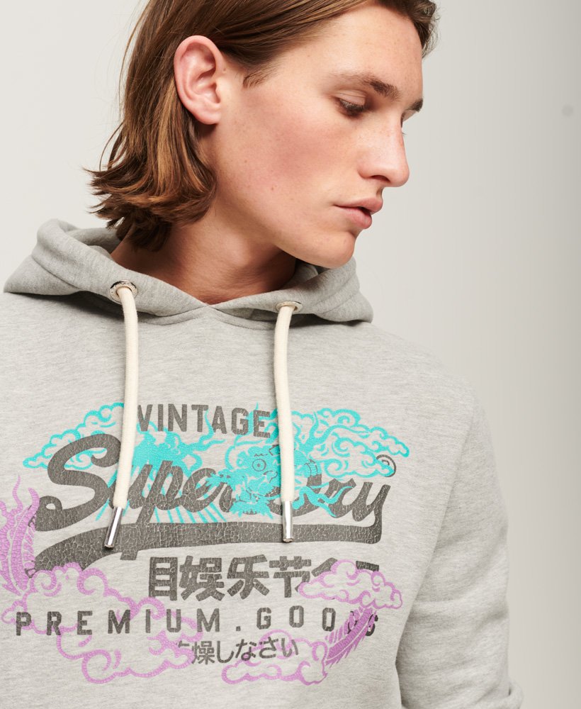 moletom com capuz vintage logo narrative na cor cinza mesclado