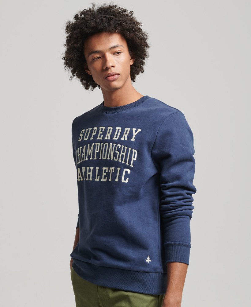 moletom esportivo vintage para academia na cor azul marinho lauren