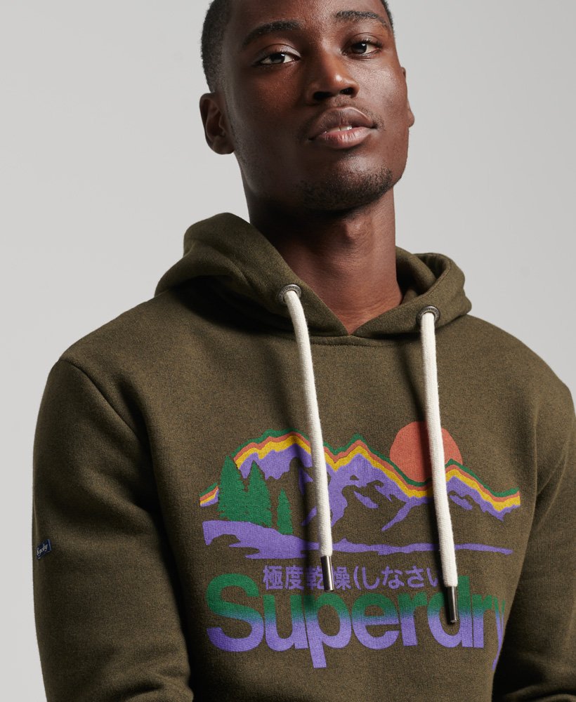 moletom com capuz vintage core logo great outdoors na cor cáqui grit de inverno