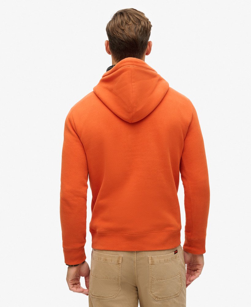 moletom com capuz essential logo em denim co laranja ferrugem