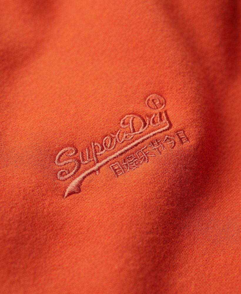 moletom com capuz essential logo em denim co laranja ferrugem