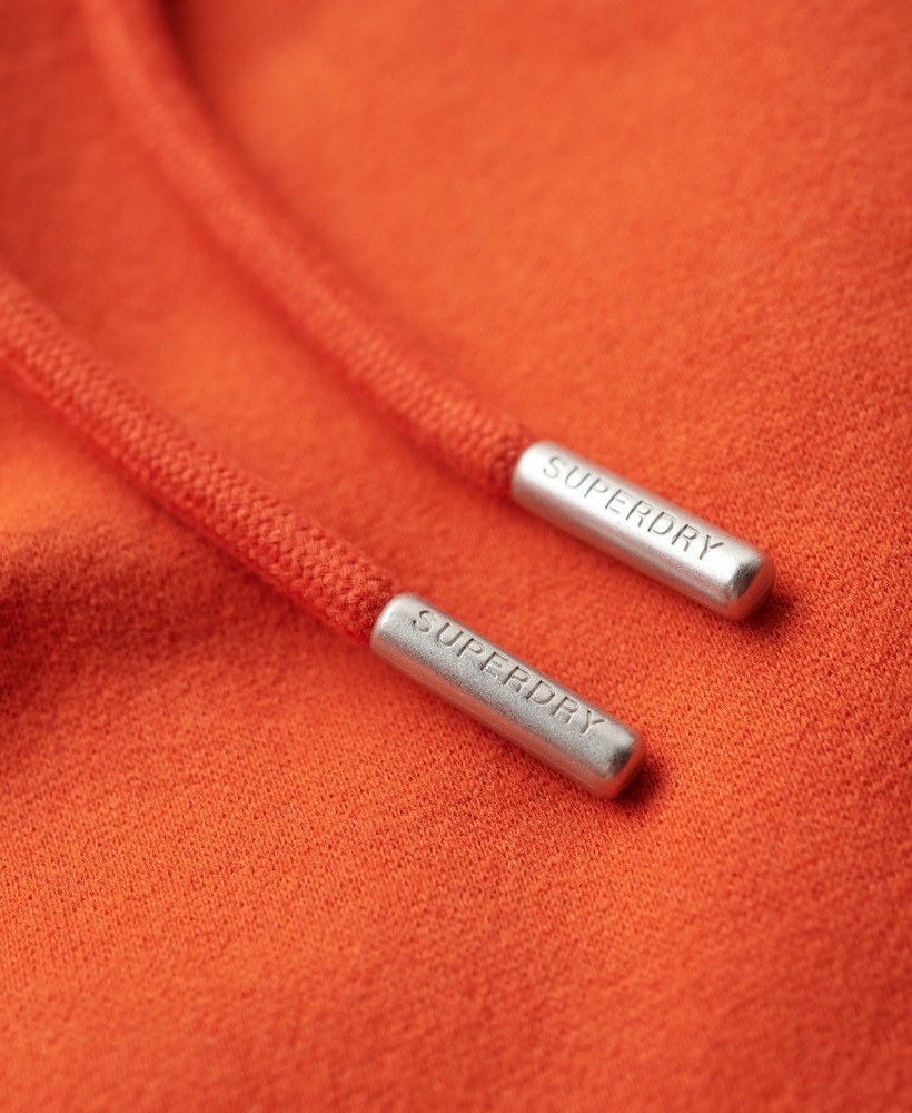 moletom com capuz essential logo em denim co laranja ferrugem