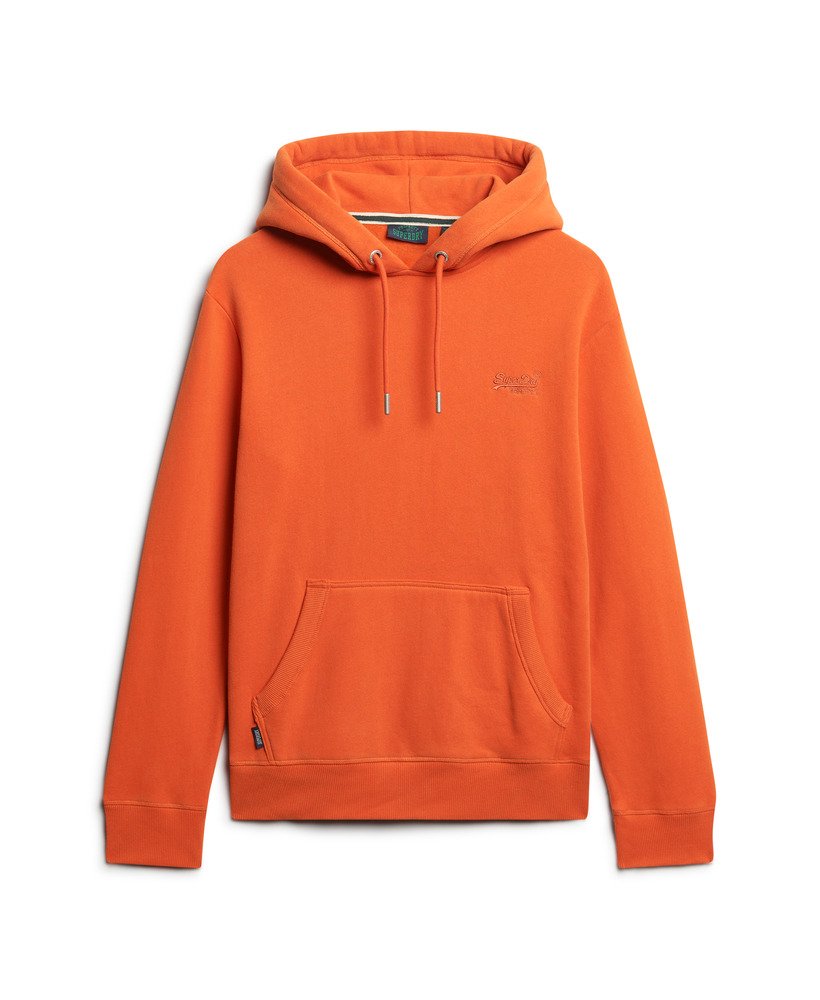 moletom com capuz essential logo em denim co laranja ferrugem