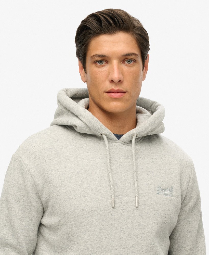 moletom com capuz essential logo na cor cinza mescla atlético