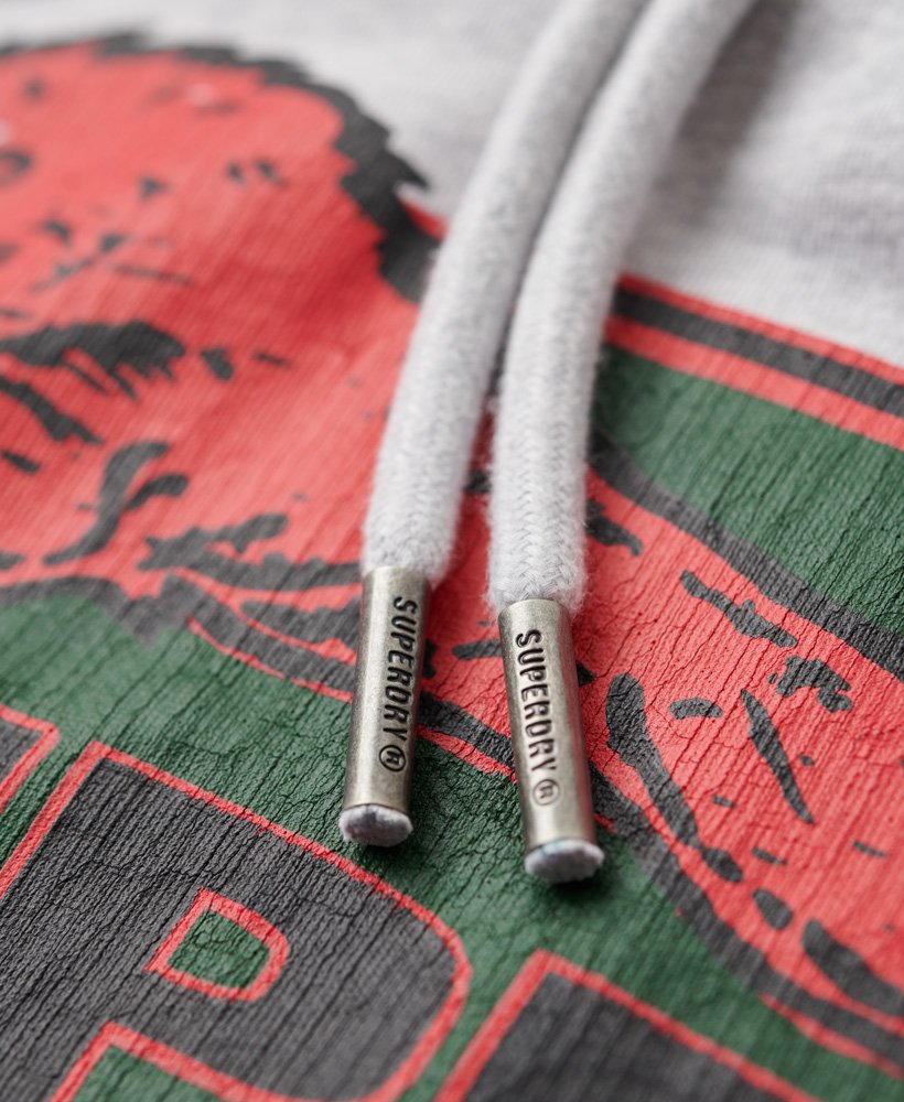 moletom com capuz e estampa do logo da workwear na cor cinza mesclado glacier