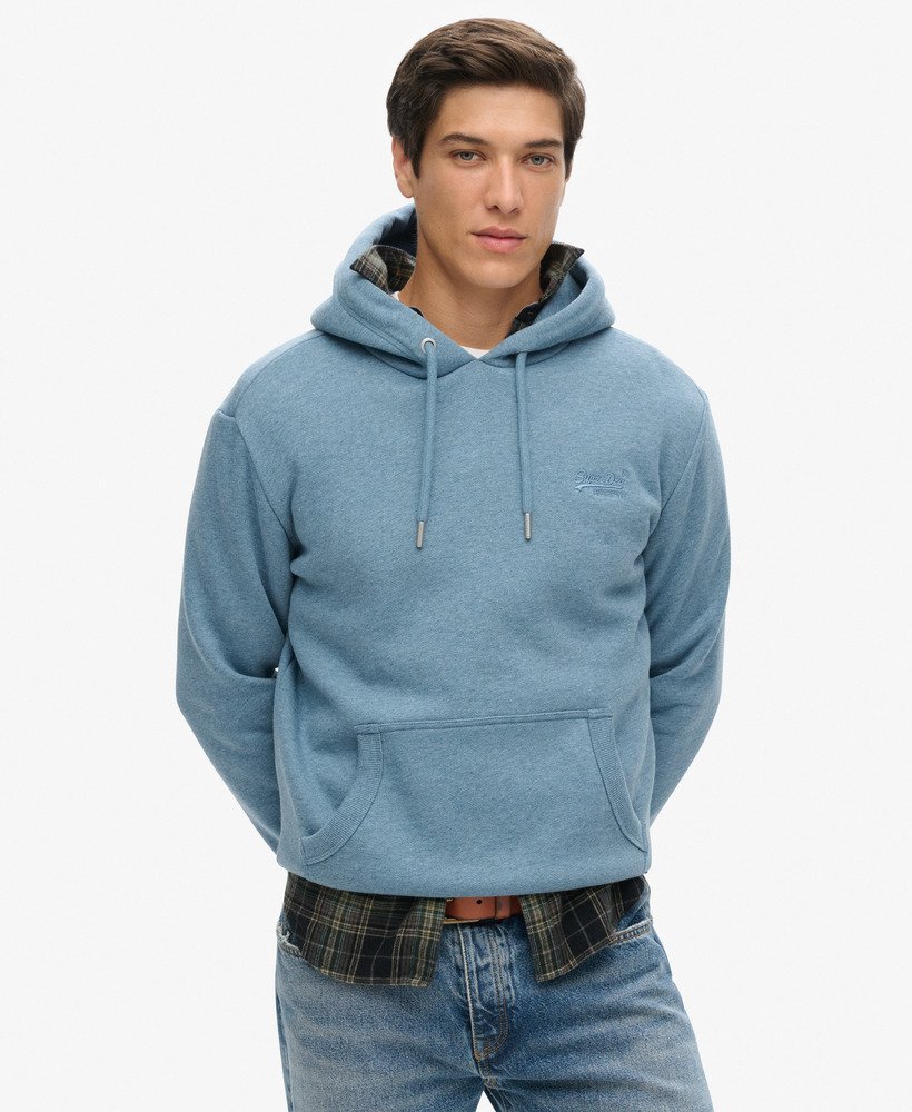 moletom com capuz essential logo na cor azul mesclado bluestone