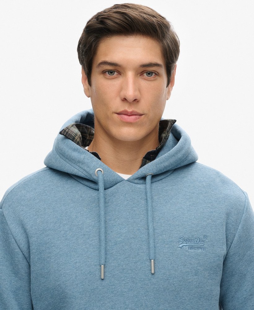moletom com capuz essential logo na cor azul mesclado bluestone