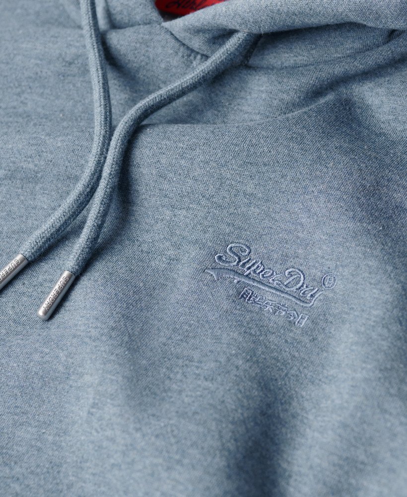 moletom com capuz essential logo na cor azul mesclado bluestone