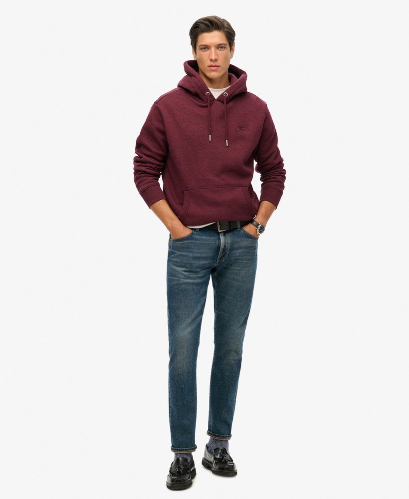 moletom com capuz essential logo na cor track burgundy mescla
