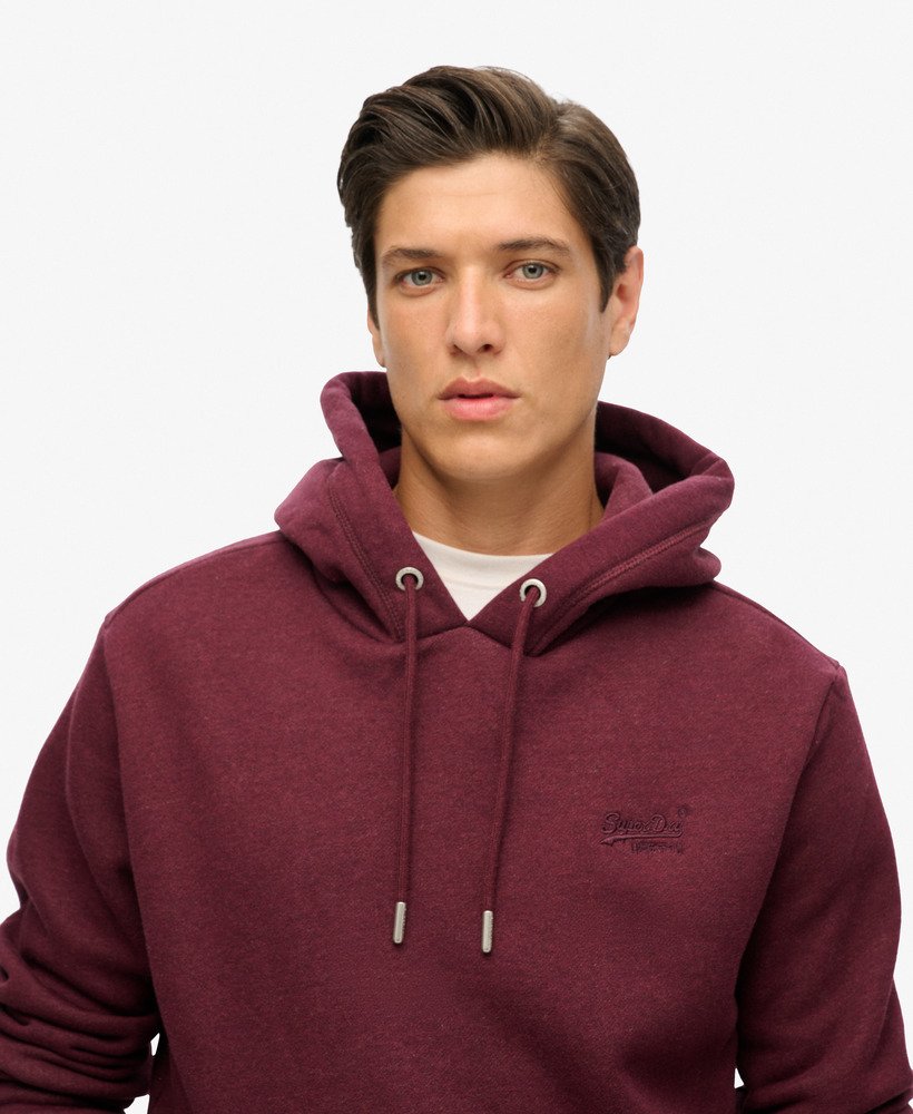 moletom com capuz essential logo na cor track burgundy mescla
