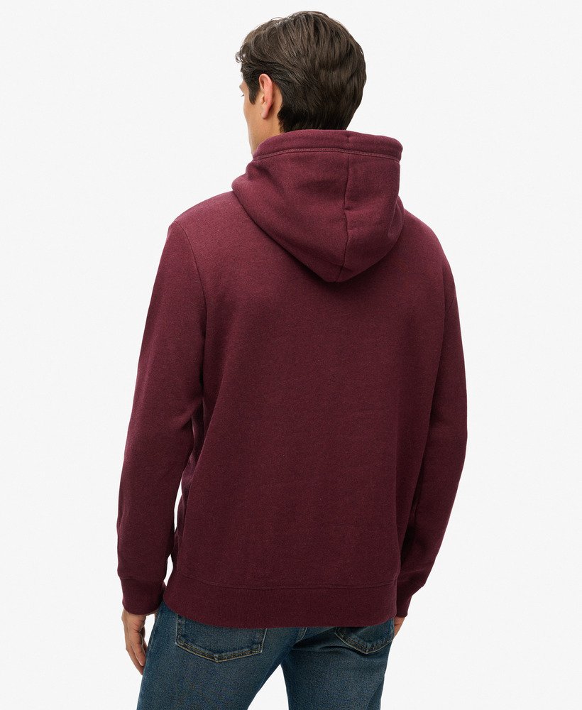 moletom com capuz essential logo na cor track burgundy mescla