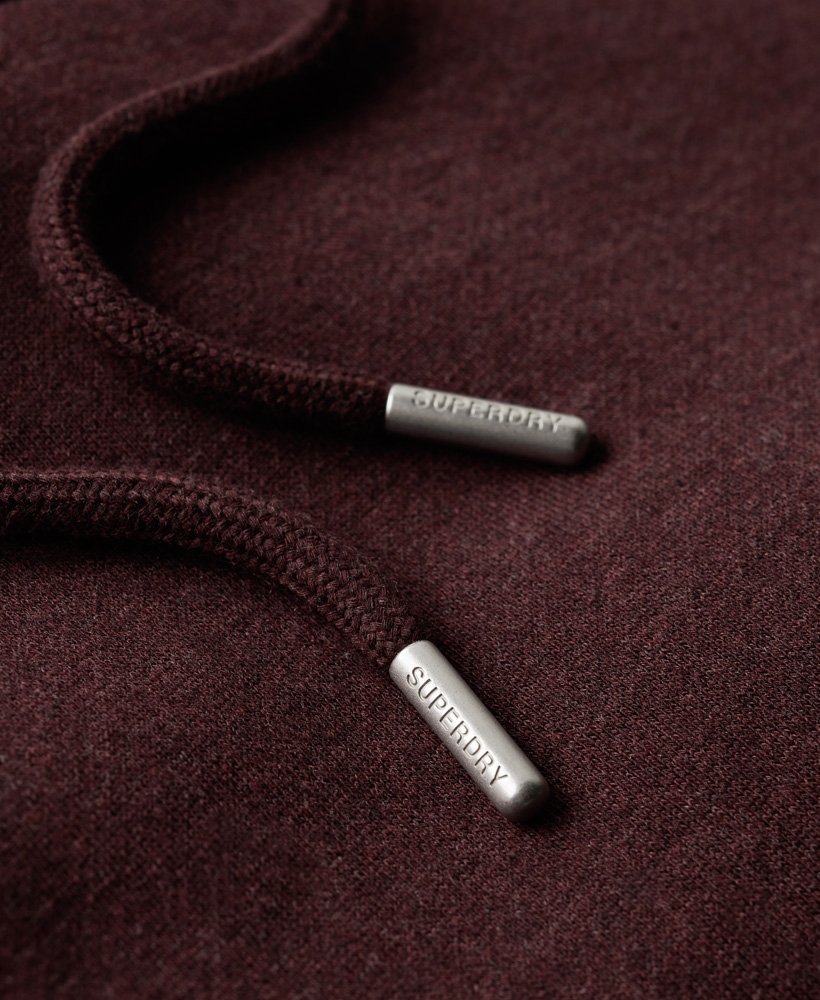 moletom com capuz essential logo na cor track burgundy mescla