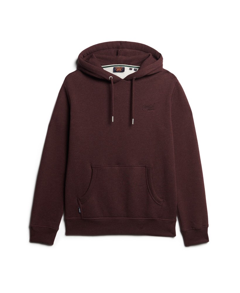 moletom com capuz essential logo na cor track burgundy mescla