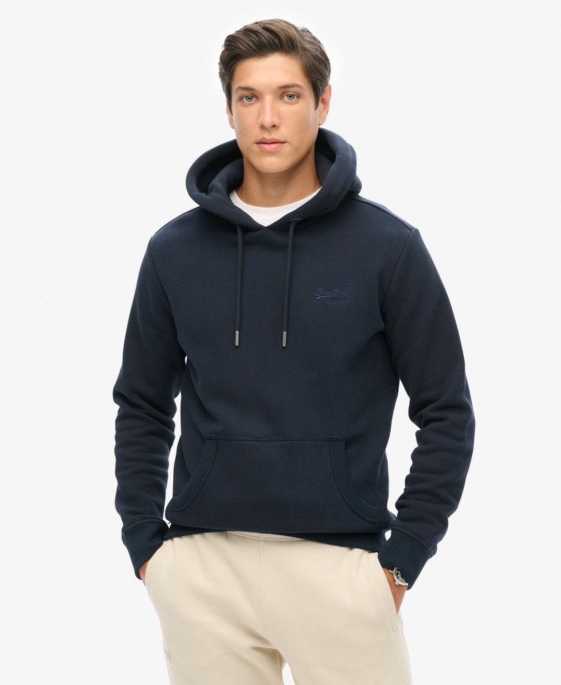 moletom com capuz essential logo na cor eclipse navy