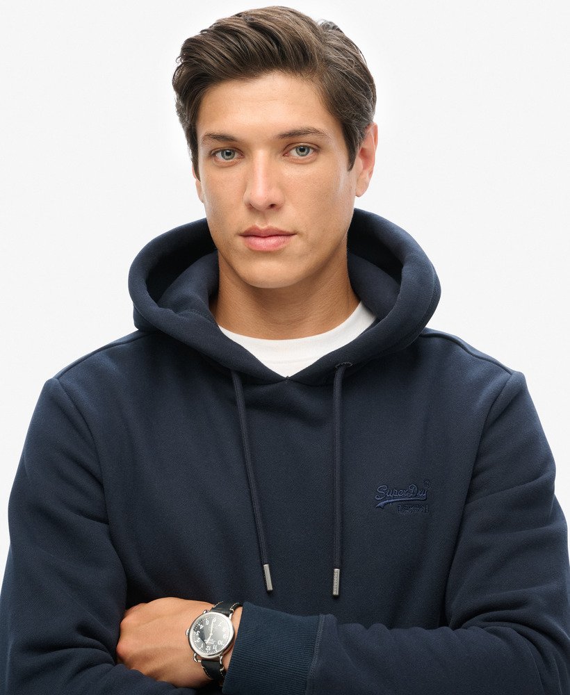 moletom com capuz essential logo na cor eclipse navy