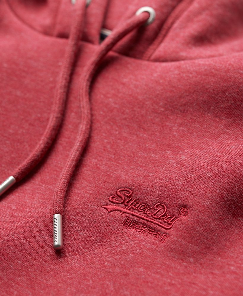 moletom com capuz essential logo na cor vermelho mesclado.