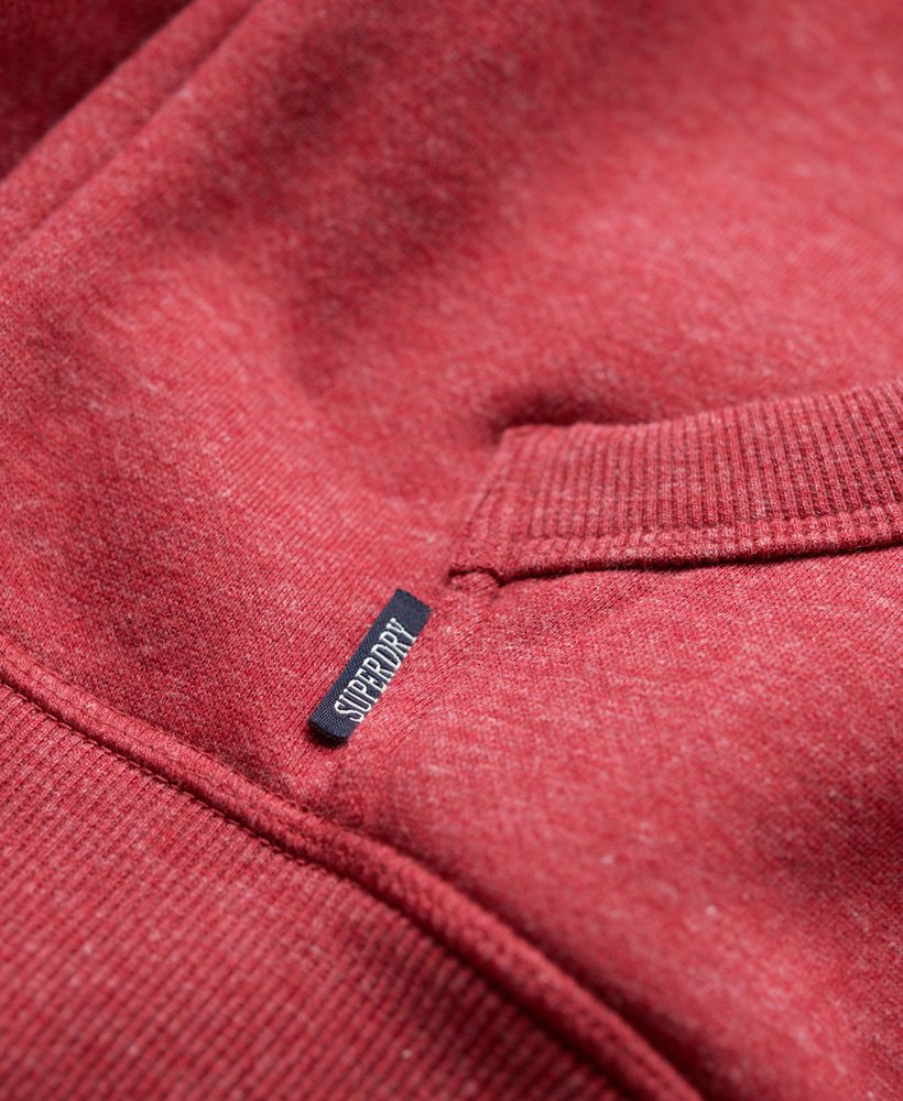 moletom com capuz essential logo na cor vermelho mesclado.