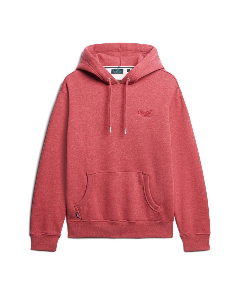 moletom com capuz essential logo na cor vermelho mesclado.