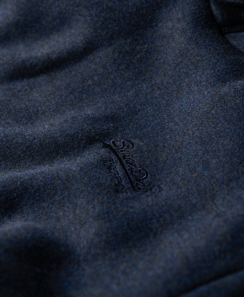 moletom com capuz essential logo na cor vintage navy mescla.