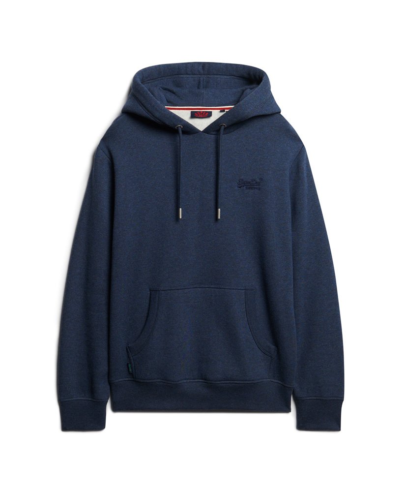 moletom com capuz essential logo na cor vintage navy mescla.