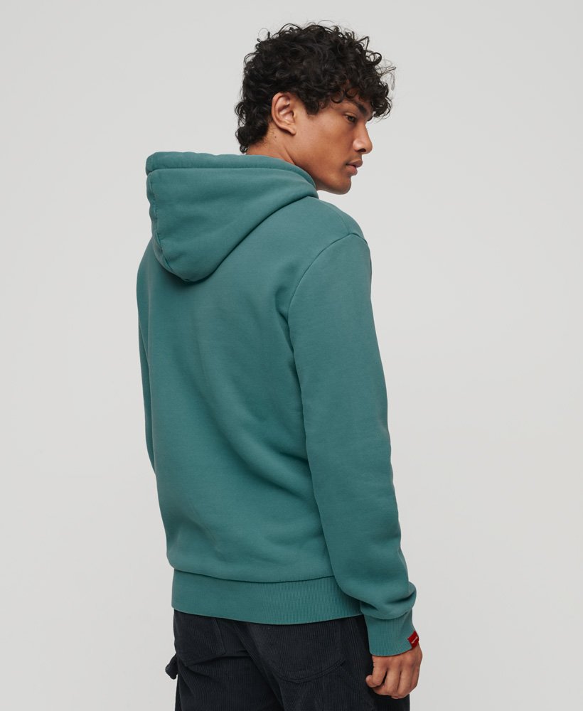 moletom com capuz e logo vintage neon na cor azul hidro
