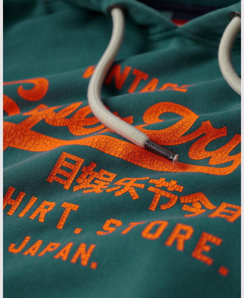 moletom com capuz e logo vintage neon na cor azul hidro