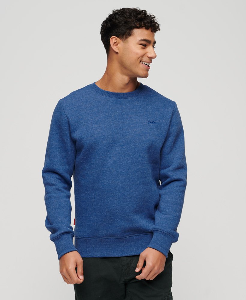 moletom essential logo crew na cor midwest blue mescla.