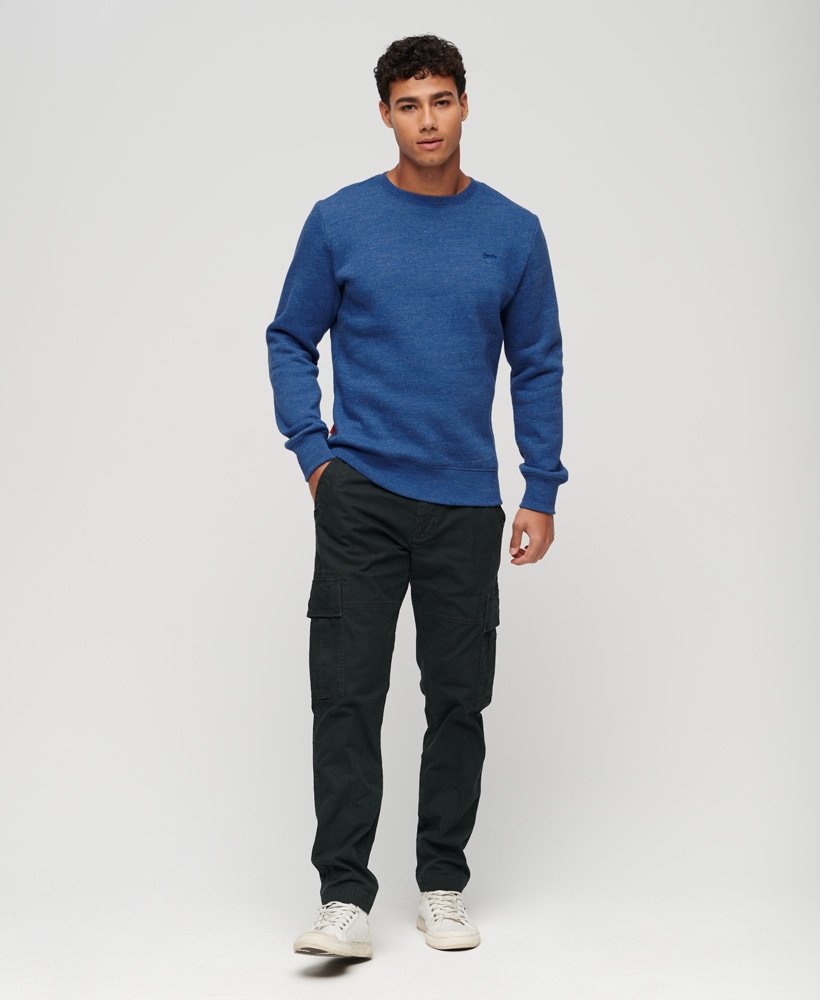 moletom essential logo crew na cor midwest blue mescla.