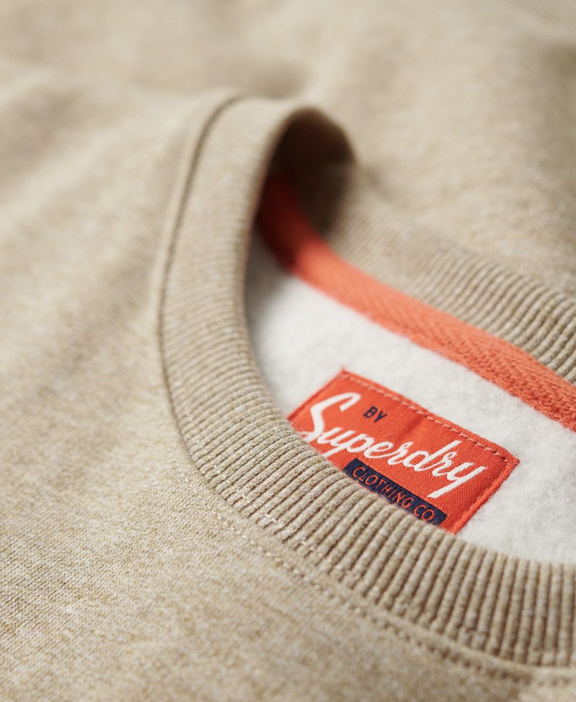 moletom workwear logo vintage crew em tons de marrom mesclado