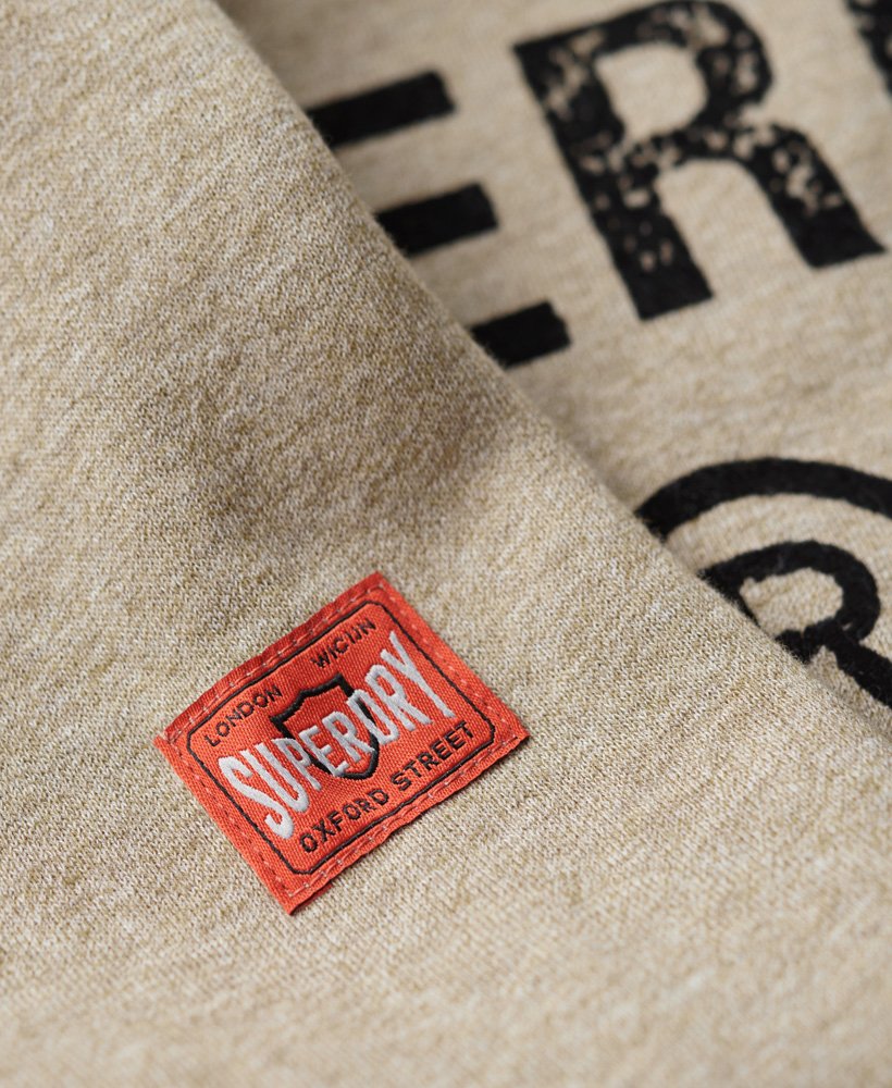 moletom workwear logo vintage crew em tons de marrom mesclado