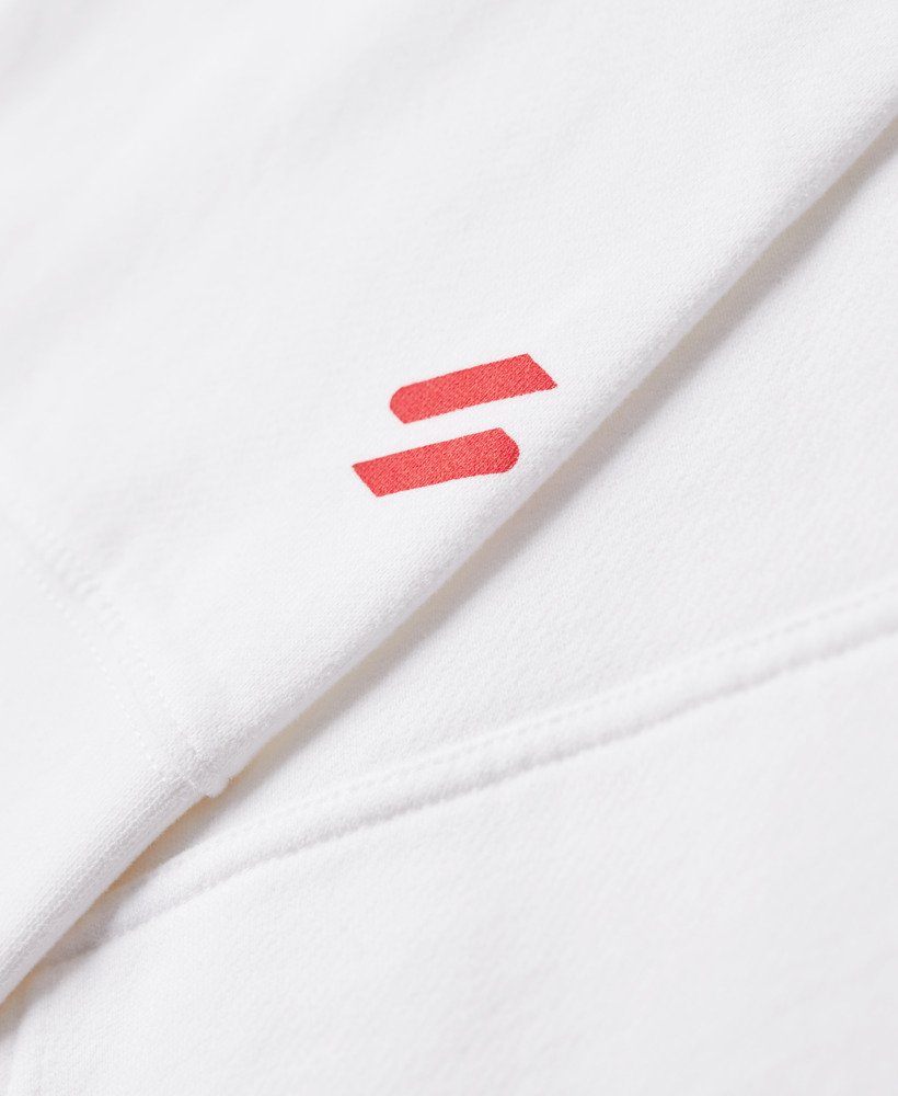 moletom folgado com capuz e logo principal em branco brilhante