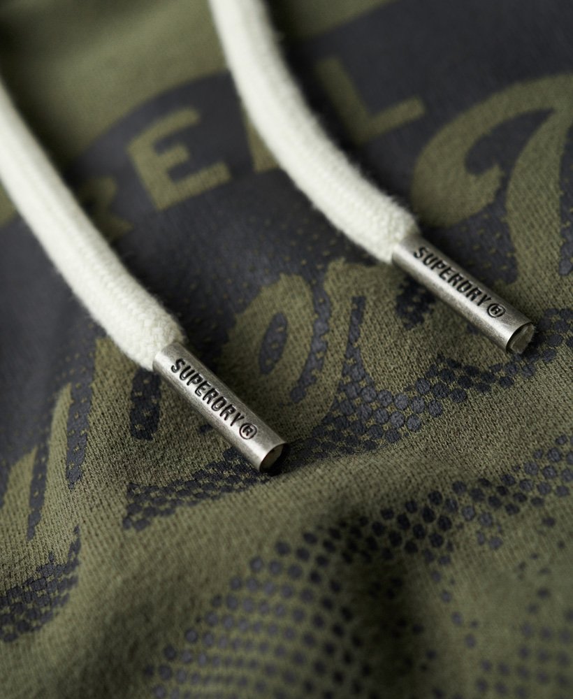 moletom com capuz vintage box gradient na cor verde oliva noite