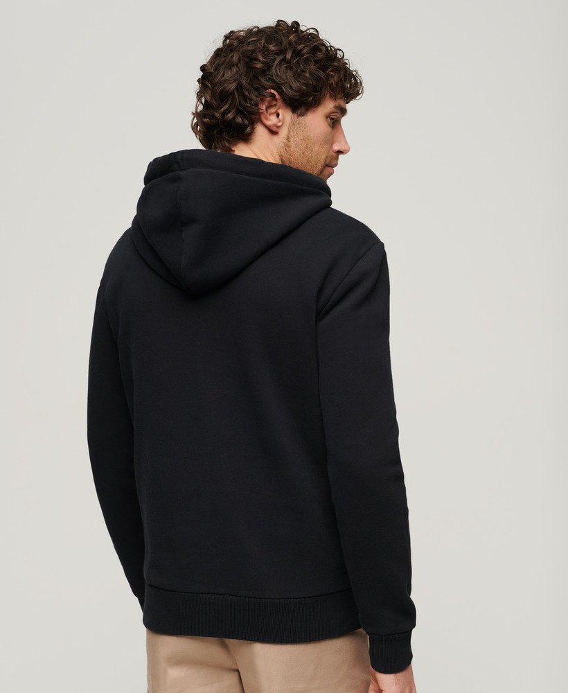 moletom com capuz core logo stripe na cor preto jato