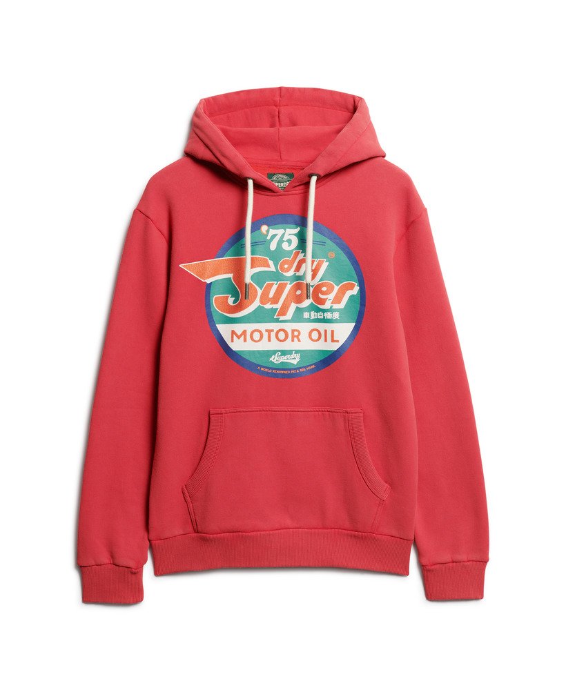 moletom com capuz gasline workwear graphic na cor vermelho refrigerante