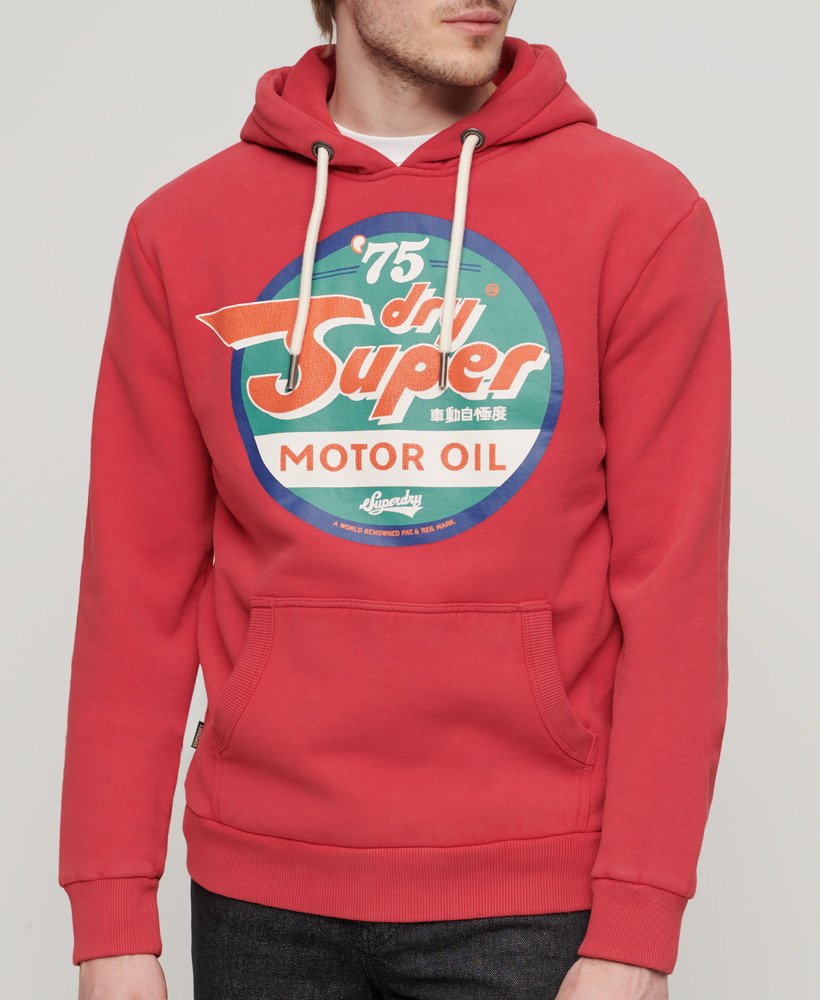 moletom com capuz gasline workwear graphic na cor vermelho refrigerante