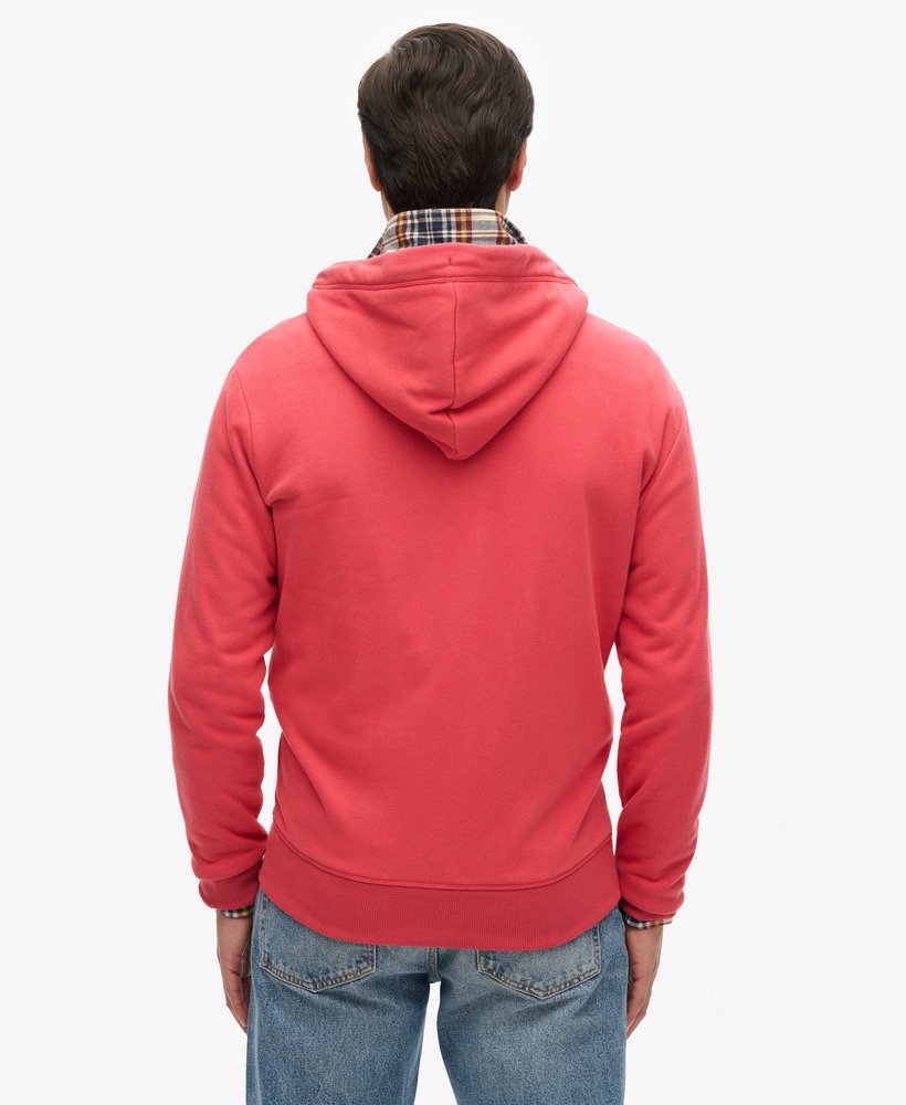 moletom com zíper e logo essencial na cor vermelho cardeal