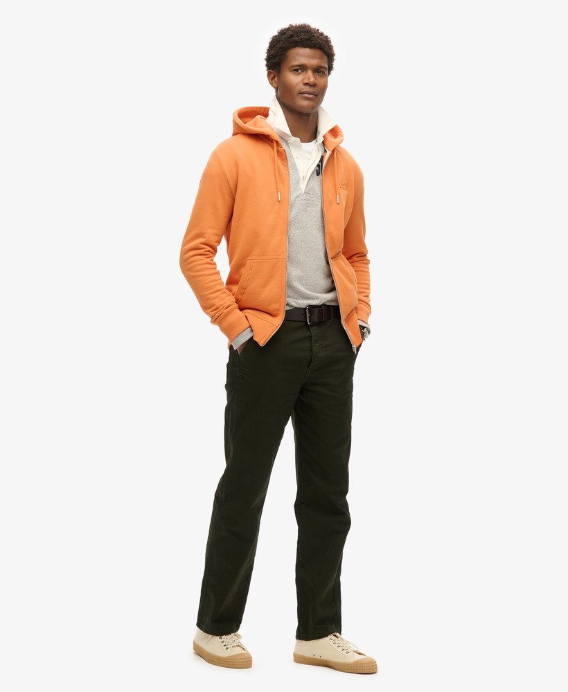 moletom com zíper e logo essencial na cor laranja mojave