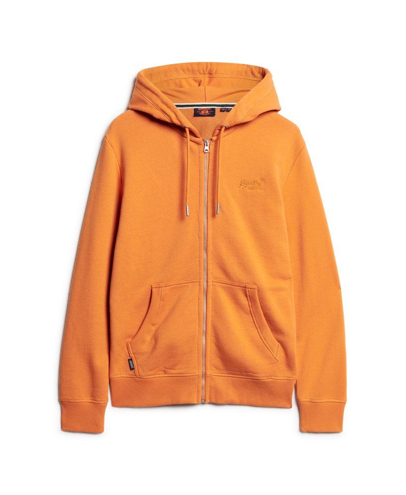 moletom com zíper e logo essencial na cor laranja mojave