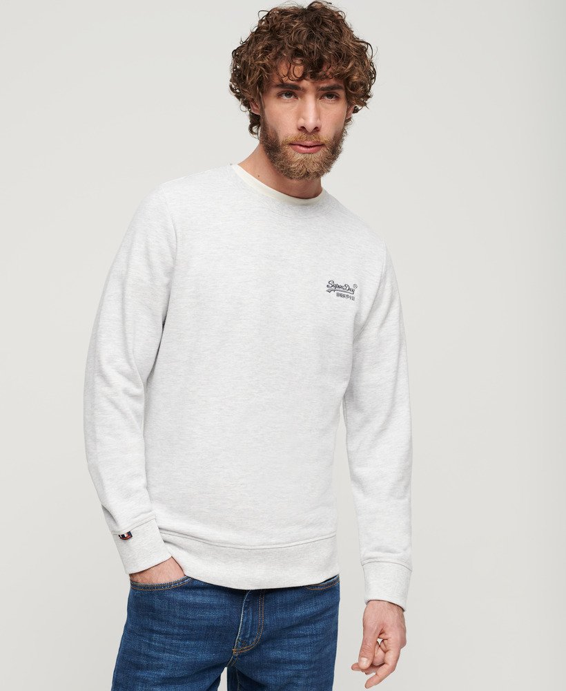 moletom essential logo crew na cor glacier grey mescl