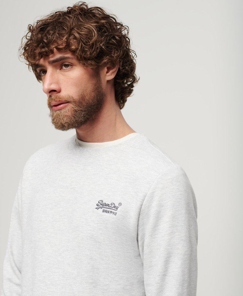 moletom essential logo crew na cor glacier grey mescl