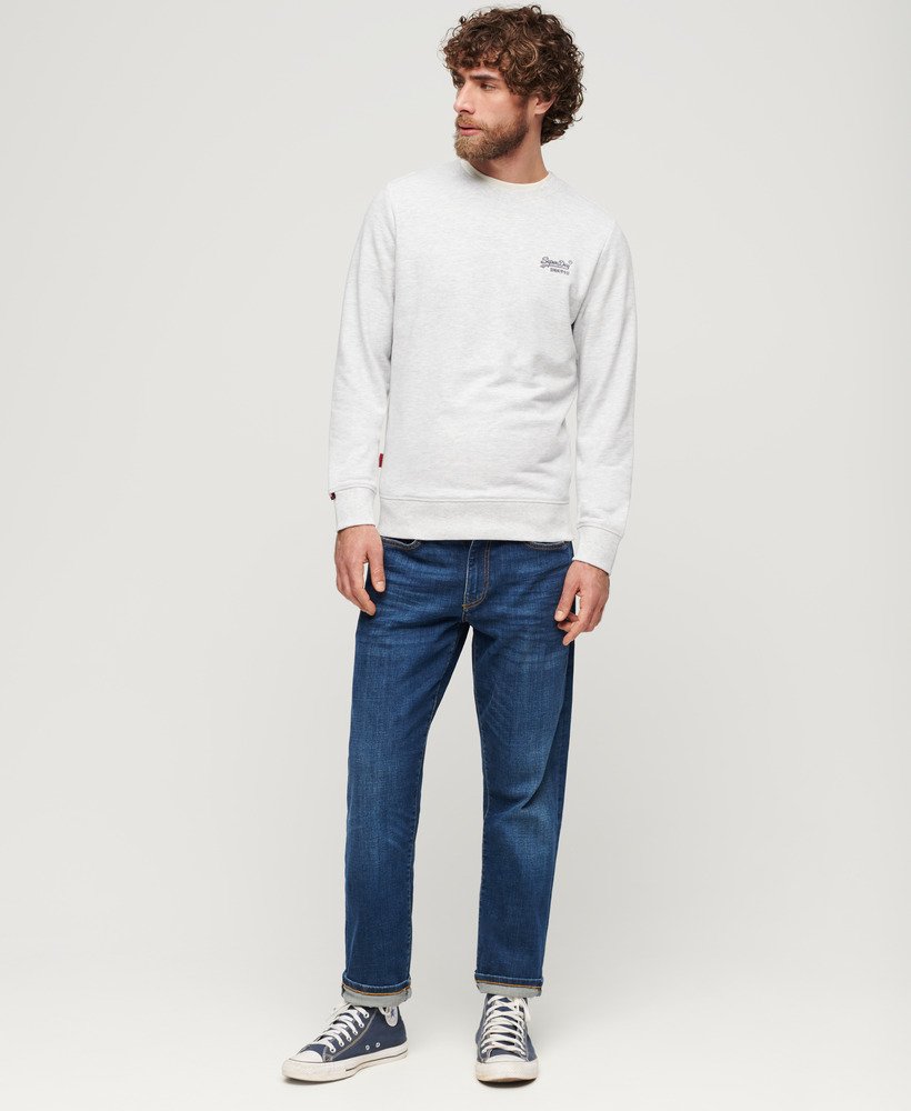 moletom essential logo crew na cor glacier grey mescl
