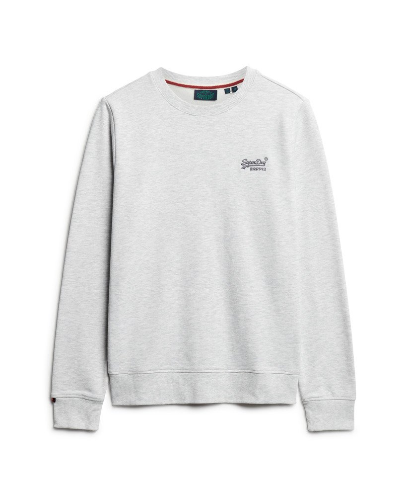 moletom essential logo crew na cor glacier grey mescl