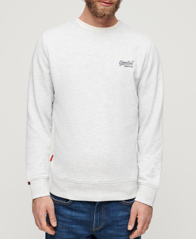 moletom essential logo crew na cor glacier grey mescl