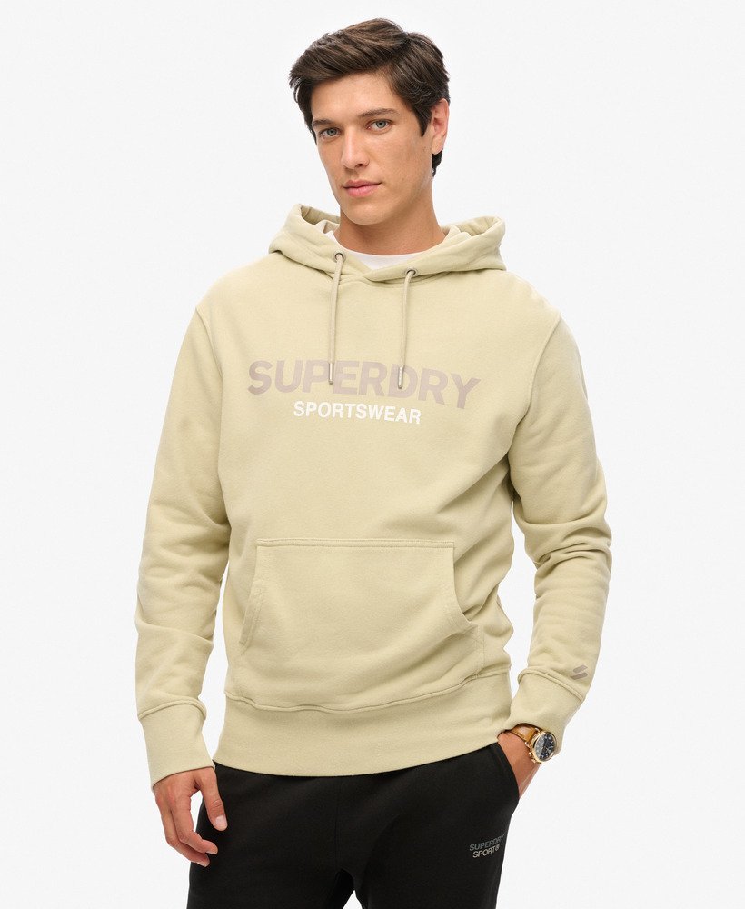 moletom com capuz folgado com logo da sportswear na cor bege pelicano.