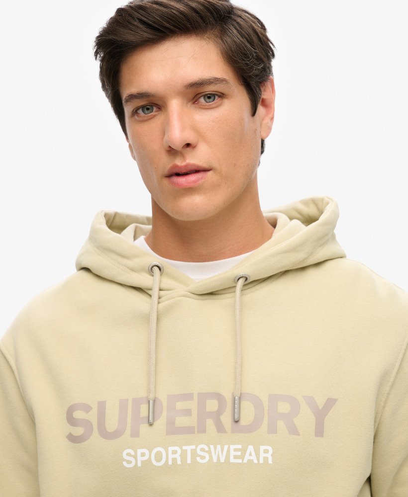 moletom com capuz folgado com logo da sportswear na cor bege pelicano.