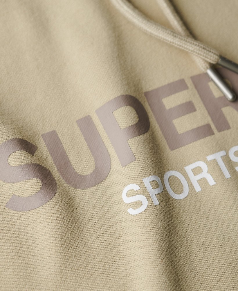 moletom com capuz folgado com logo da sportswear na cor bege pelicano.