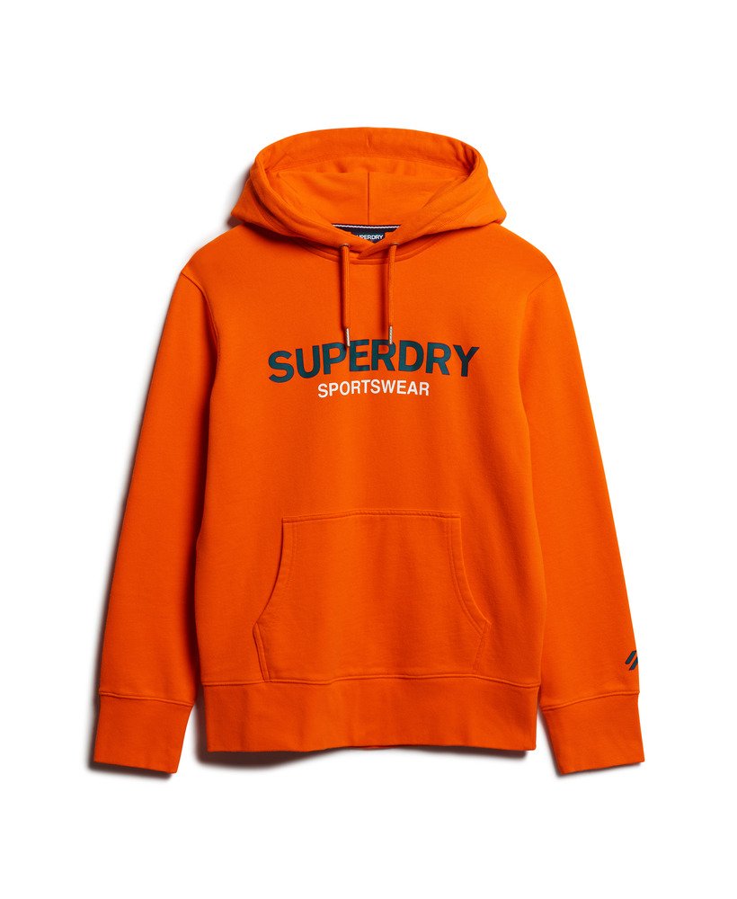 moletom com capuz folgado com logo da sportswear na cor laranja vibrante.